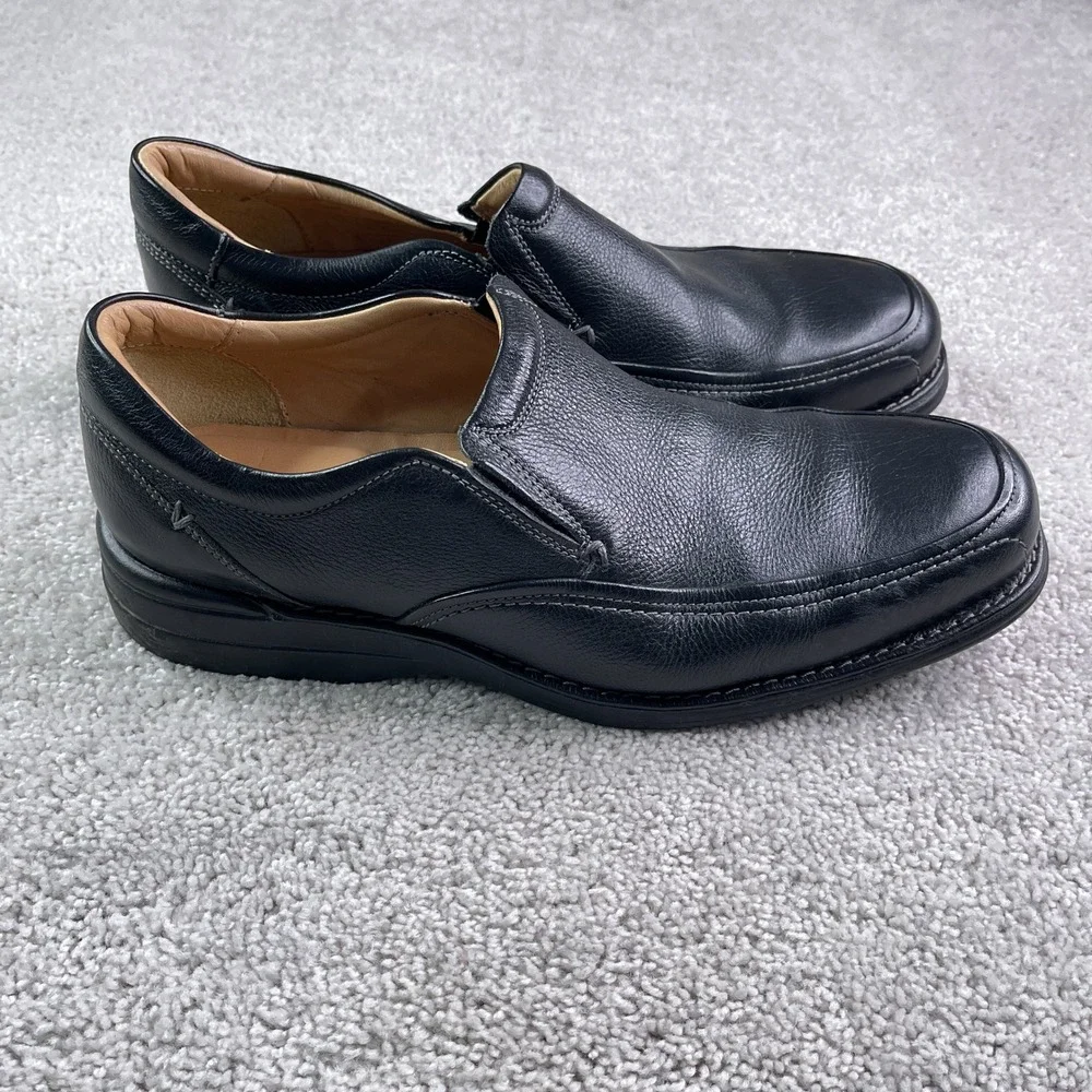 Johnston &‎ Murphy Shoes Mens Size 11 Black Loafers Leather Sheepskin Slip On